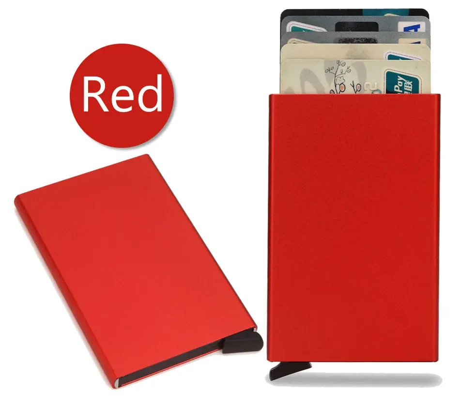 Rfid Card Holder Smart Wallet Cardholder Metal Thin Slim Men Women Wallets Pop Up Minimalist Small Black Mini Case Vallet Walets