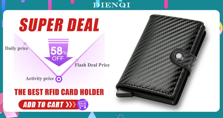 Rfid Card Holder Smart Wallet Cardholder Metal Thin Slim Men Women Wallets Pop Up Minimalist Small Black Mini Case Vallet Walets