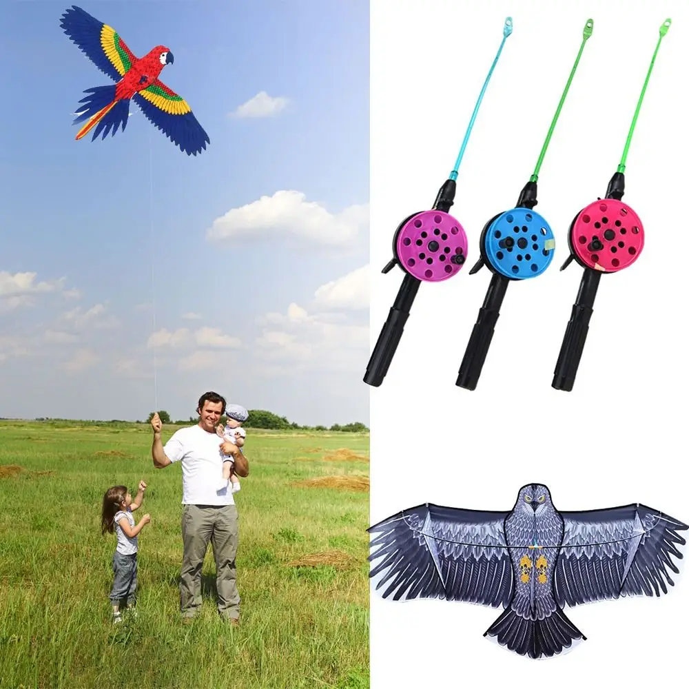 Transparent Garden Outdoor Sports Family Trips Plastic Eagle Kite Large Eagle Kites Kite Line Flying Bird Kites