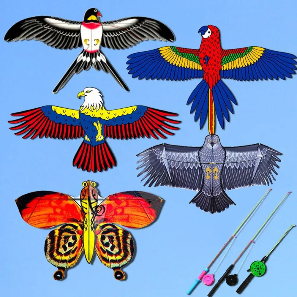 Transparent Garden Outdoor Sports Family Trips Plastic Eagle Kite Large Eagle Kites Kite Line Flying Bird Kites