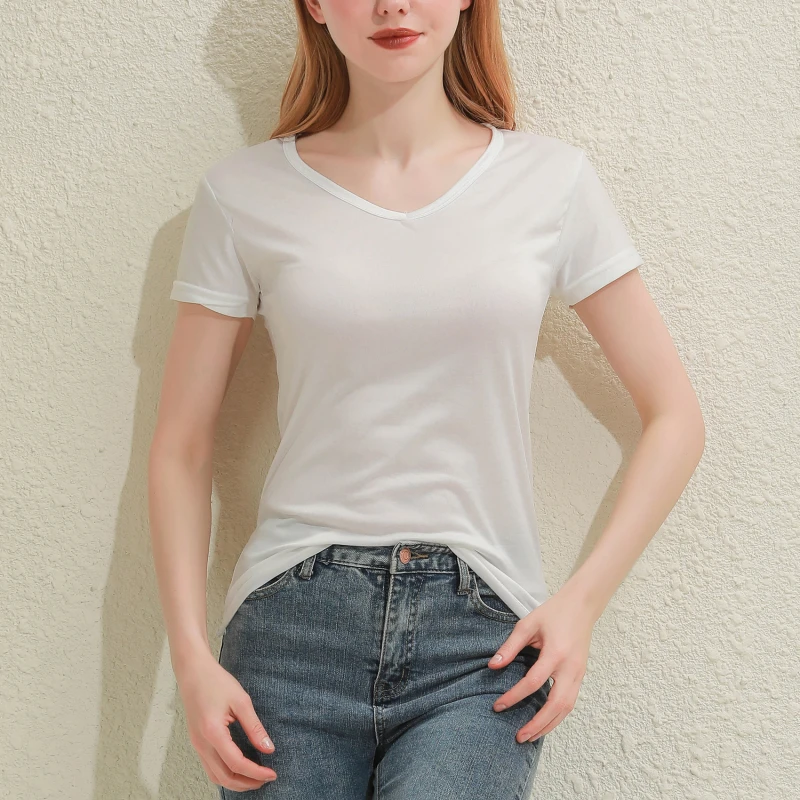 2026 Short T-Shirts Summer Women's Short Sleeve Round Neck Casual Blouse Shirts Solid Color Tops Black / White