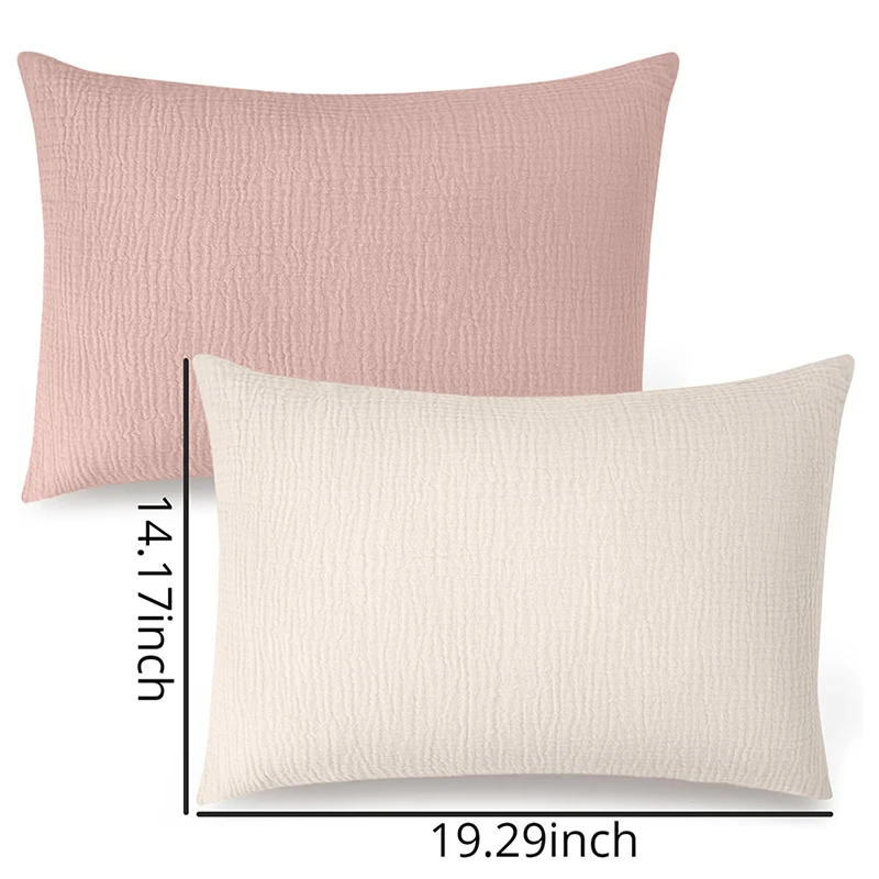 Muslin Toddler Pillowcase 100% Cotton Toddler Pillow Case Cover Soft Breathable Travel Baby Pillow Covers Envelope Closure 2PCS