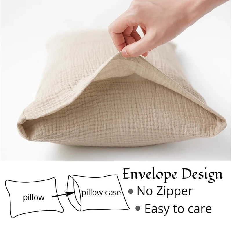 Muslin Toddler Pillowcase 100% Cotton Toddler Pillow Case Cover Soft Breathable Travel Baby Pillow Covers Envelope Closure 2PCS