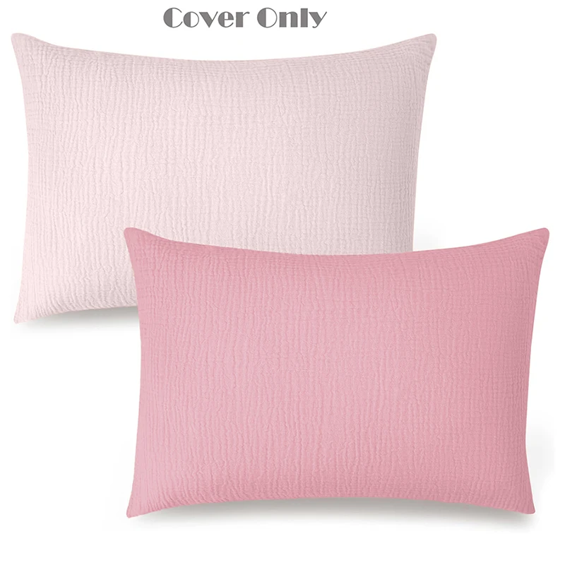 Muslin Toddler Pillowcase 100% Cotton Toddler Pillow Case Cover Soft Breathable Travel Baby Pillow Covers Envelope Closure 2PCS