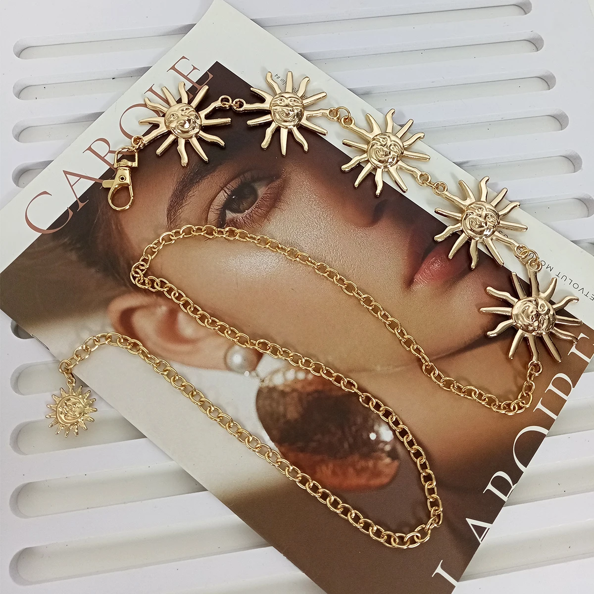 Punk Hip Hop Style All-match Waist chain sun Vintage Metal Womans Belt For Dress Moon High Waist Chain Belt for Women