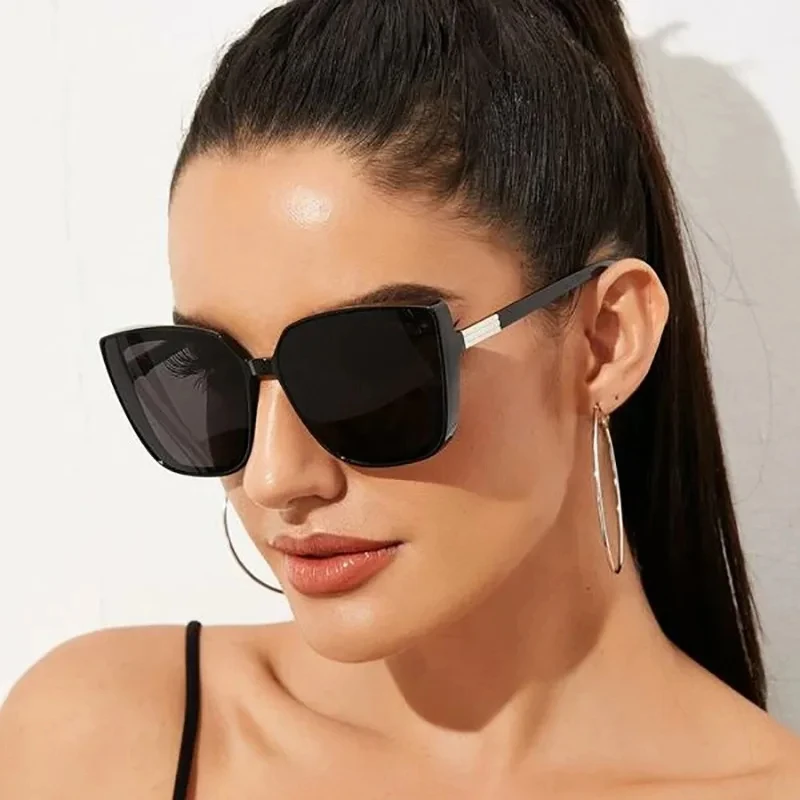 Vintage Male Flat Top Sunglasses Men Brand Black Square Shades UV400 Gradient Sun Glasses For Women Cool One Piece Designer