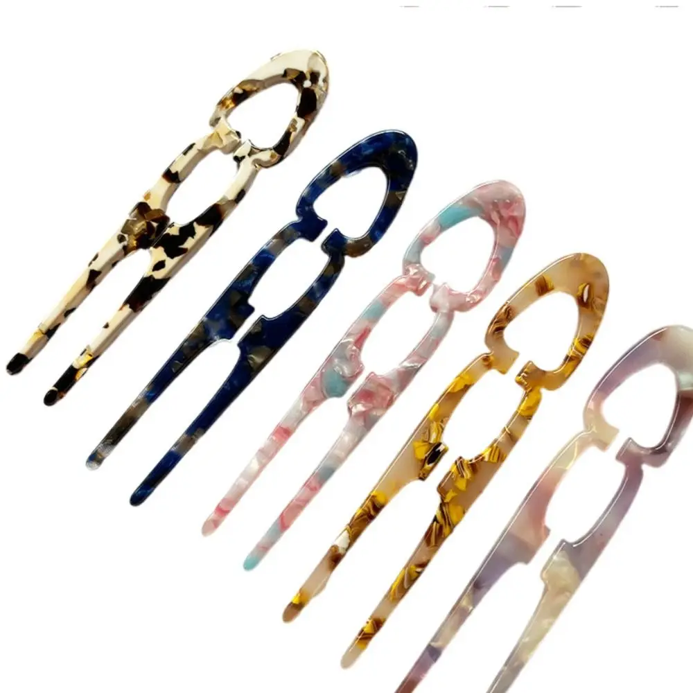 Party Gifts Acetate Hair Bun U-Shaped Fshion Design Bun Acetate Meatball Head Hairclip For Woman Girl Hair Accessories