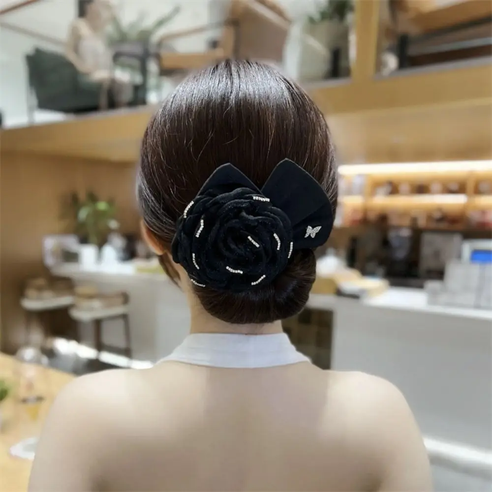 Hair Bun Maker Big Camellia Flower Flexible Donut Bun Lazy Curler Clips French Twist Hair Tie Hair Styling Accessories