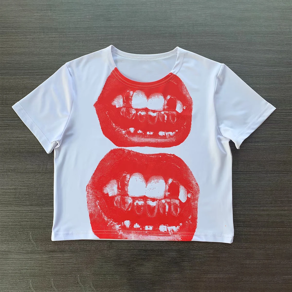 Punk Y2K Baby Short Sleeve Top Gothic Street T-shirt Women's Leisure Basic T-shirt Women's 2024 Summer Top E Girls' Gothic EMO
