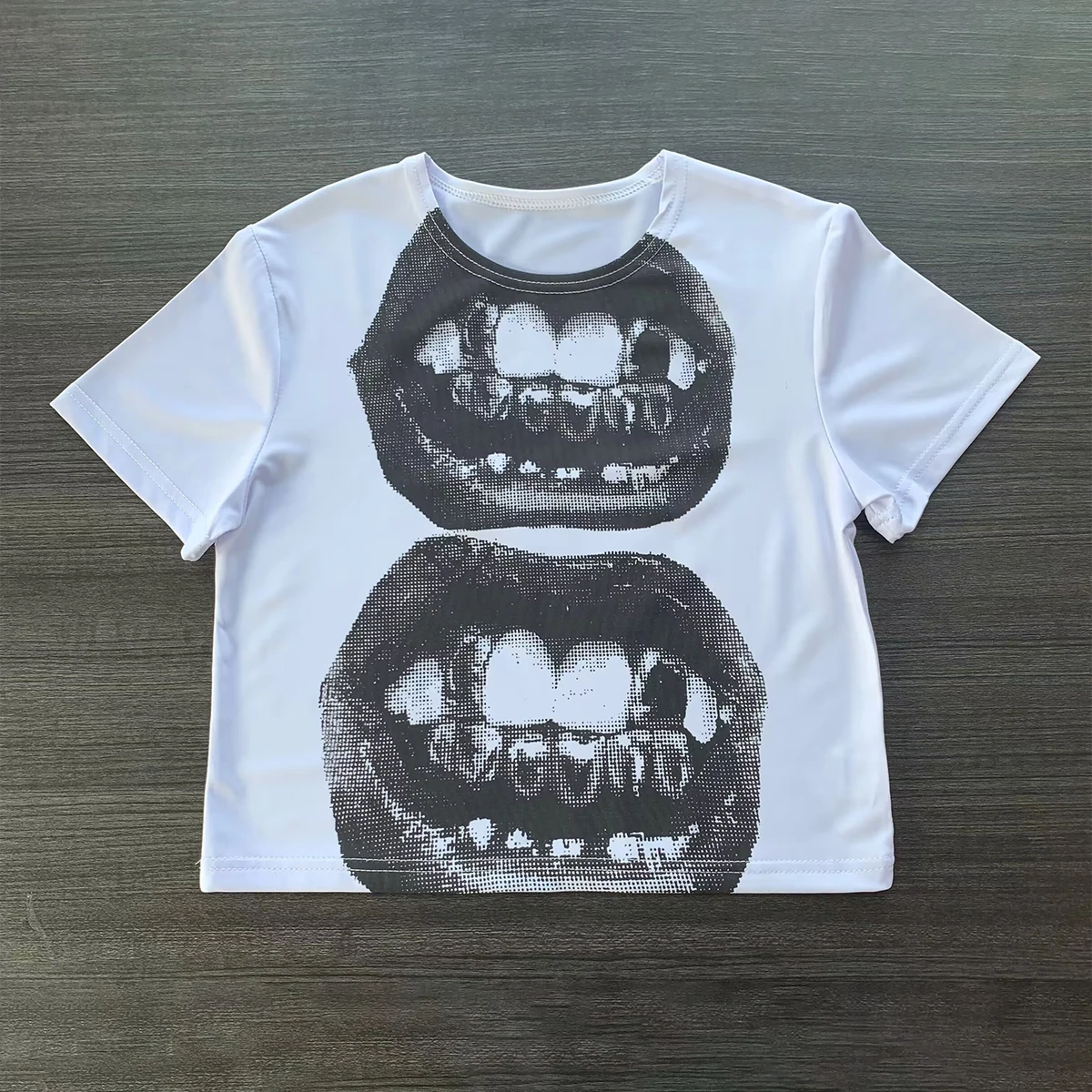 Punk Y2K Baby Short Sleeve Top Gothic Street T-shirt Women's Leisure Basic T-shirt Women's 2024 Summer Top E Girls' Gothic EMO