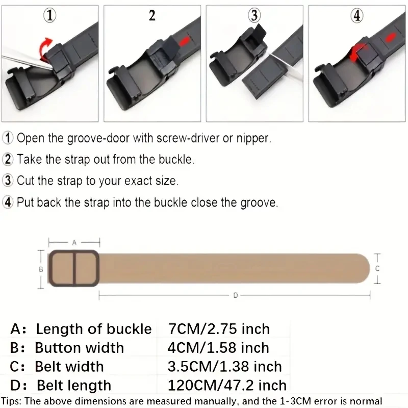 New Automatic Buckle Belt, Canvas Tactical Workwear Casual Outdoor Military Training Pants Belt For Men