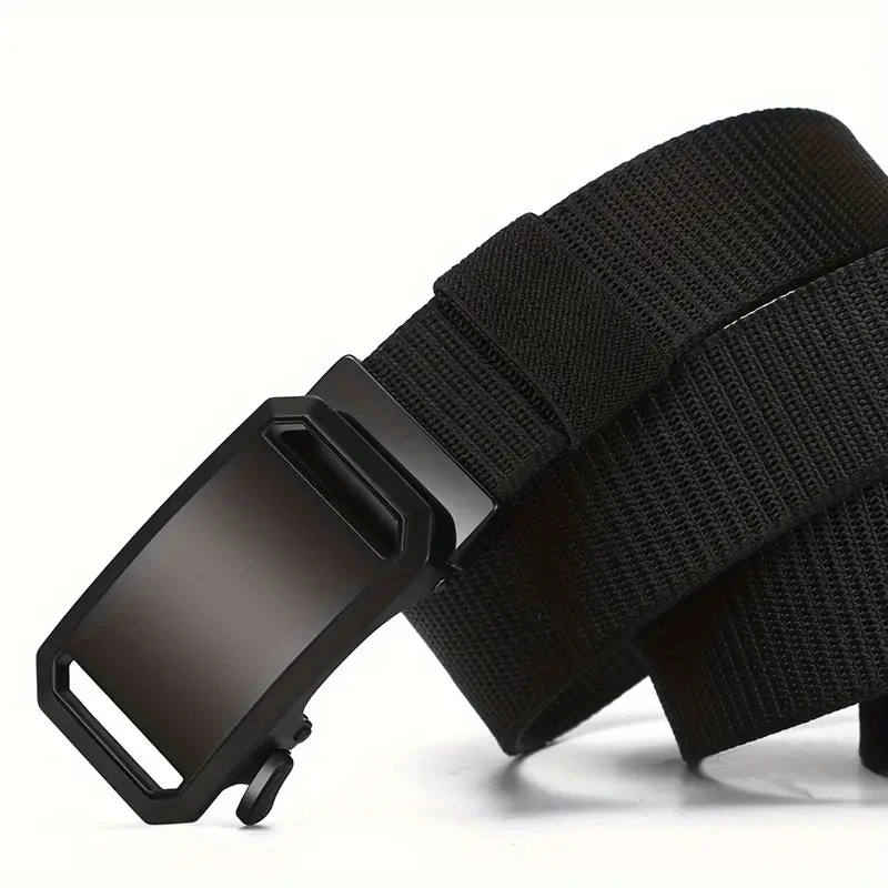 New Automatic Buckle Belt, Canvas Tactical Workwear Casual Outdoor Military Training Pants Belt For Men