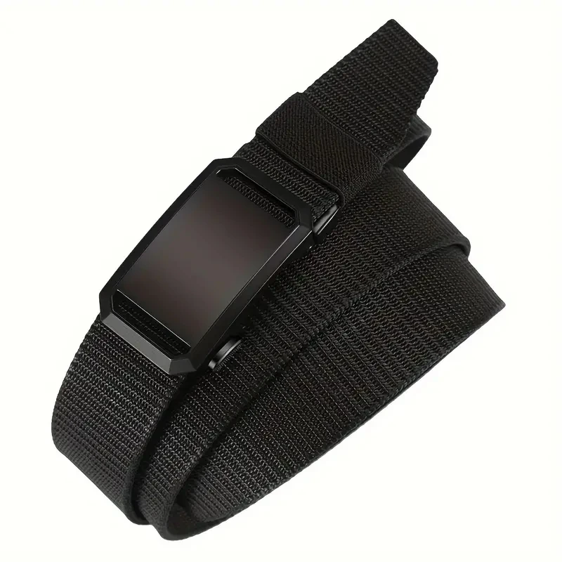 New Automatic Buckle Belt, Canvas Tactical Workwear Casual Outdoor Military Training Pants Belt For Men