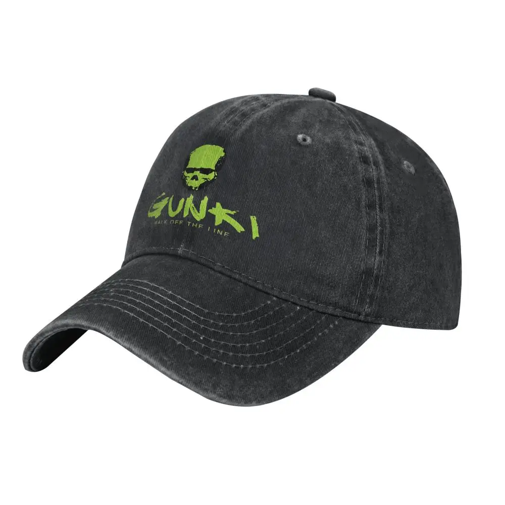 Gunki Green Logo Washed Baseball Cap Skull Fashion Trucker Hat Summer Unisex Teens Hiking Fishing Sunscreen Baseball Caps