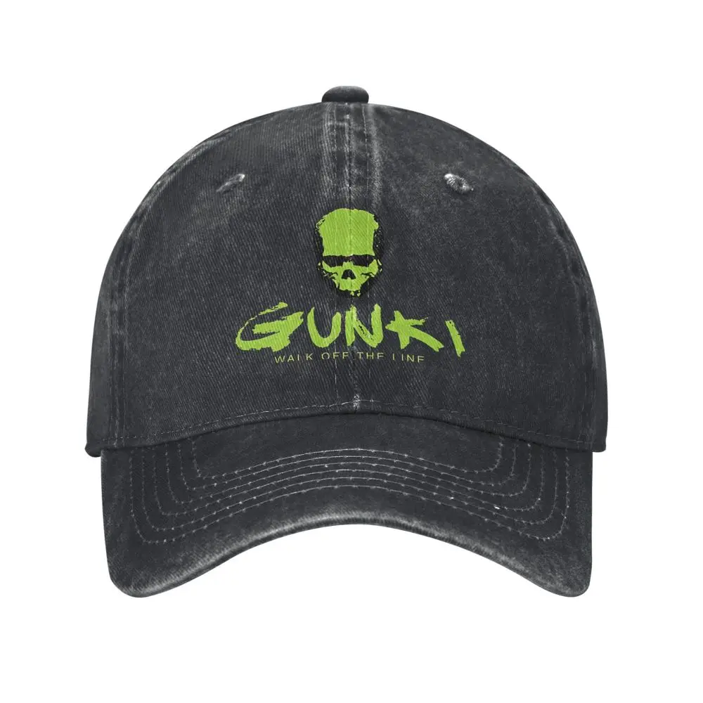 Gunki Green Logo Washed Baseball Cap Skull Fashion Trucker Hat Summer Unisex Teens Hiking Fishing Sunscreen Baseball Caps