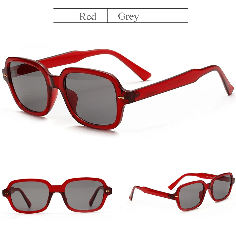 OEC CPO Fashion Unisex Square Sunglasses Men Women Fashion Small Frame Yellow Sunglasses Female Retro Rivet Glasses UV400 O403