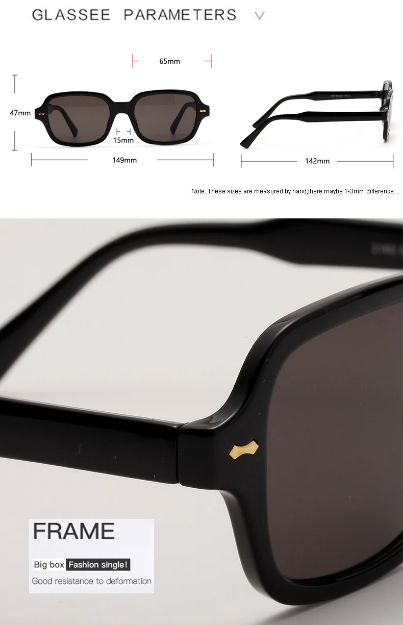 OEC CPO Fashion Unisex Square Sunglasses Men Women Fashion Small Frame Yellow Sunglasses Female Retro Rivet Glasses UV400 O403