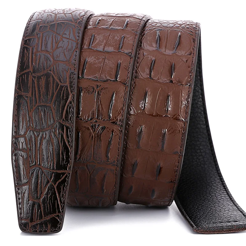 MYMC 3.5cm Men Two Layer Cowhide Belt without Buckle for Automatic Buckle DIY Belt Universal Belts WaistBand Textil Printing