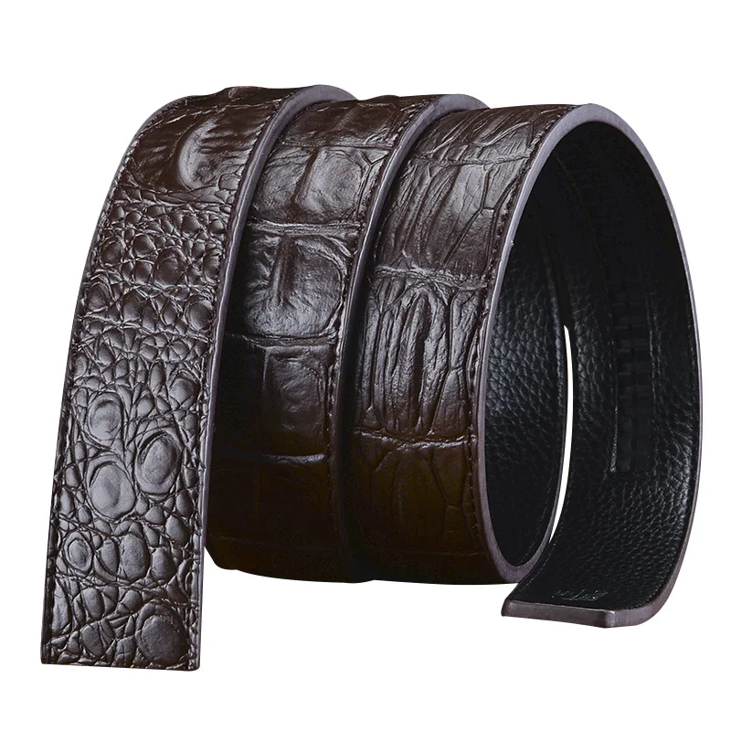 MYMC 3.5cm Men Two Layer Cowhide Belt without Buckle for Automatic Buckle DIY Belt Universal Belts WaistBand Textil Printing