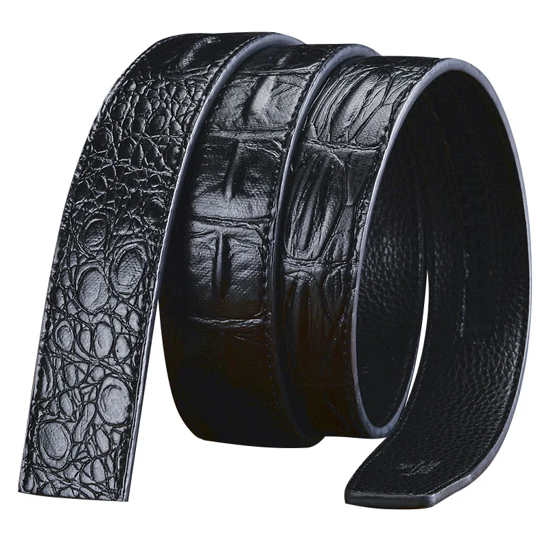 MYMC 3.5cm Men Two Layer Cowhide Belt without Buckle for Automatic Buckle DIY Belt Universal Belts WaistBand Textil Printing