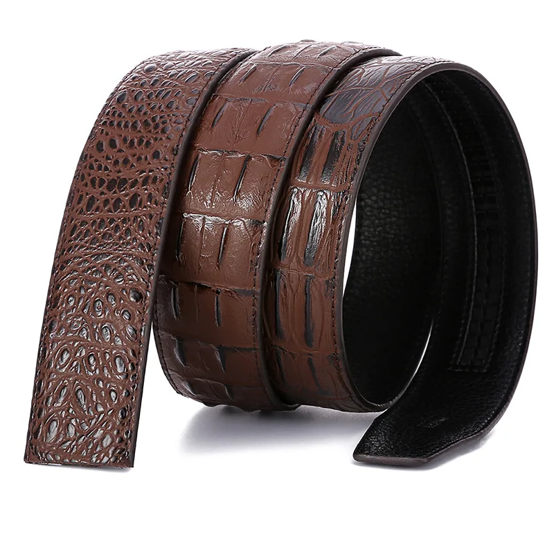 MYMC 3.5cm Men Two Layer Cowhide Belt without Buckle for Automatic Buckle DIY Belt Universal Belts WaistBand Textil Printing