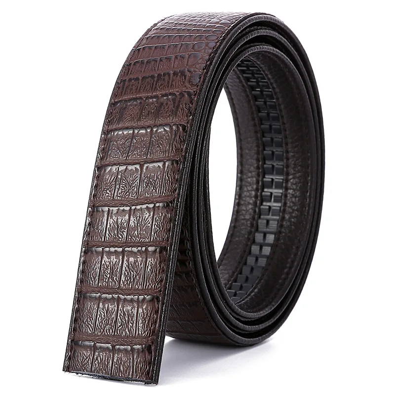 MYMC 3.5cm Men Two Layer Cowhide Belt without Buckle for Automatic Buckle DIY Belt Universal Belts WaistBand Textil Printing