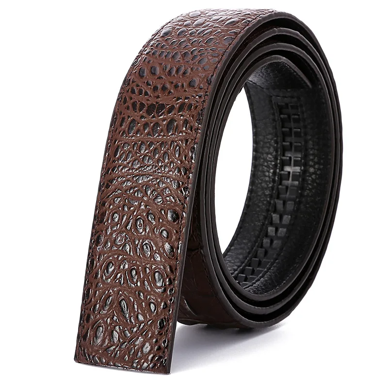MYMC 3.5cm Men Two Layer Cowhide Belt without Buckle for Automatic Buckle DIY Belt Universal Belts WaistBand Textil Printing