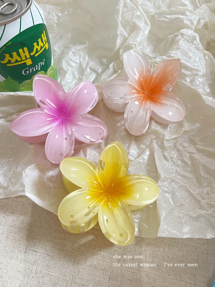 4PCS Fashion Women Flower Hair Clips Vacation Bohemia Egg Flower Hair Clips Barrettes Girls Large Hairpins Hair Accessories.