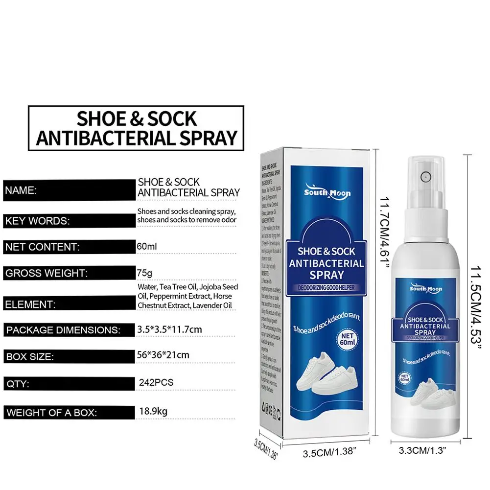 Foot Odor Deodorizer Spray Multi-purpose Odor Removal For Shoe Refreshing Foot Spray Anti-sweat Foot Care Odor Remover