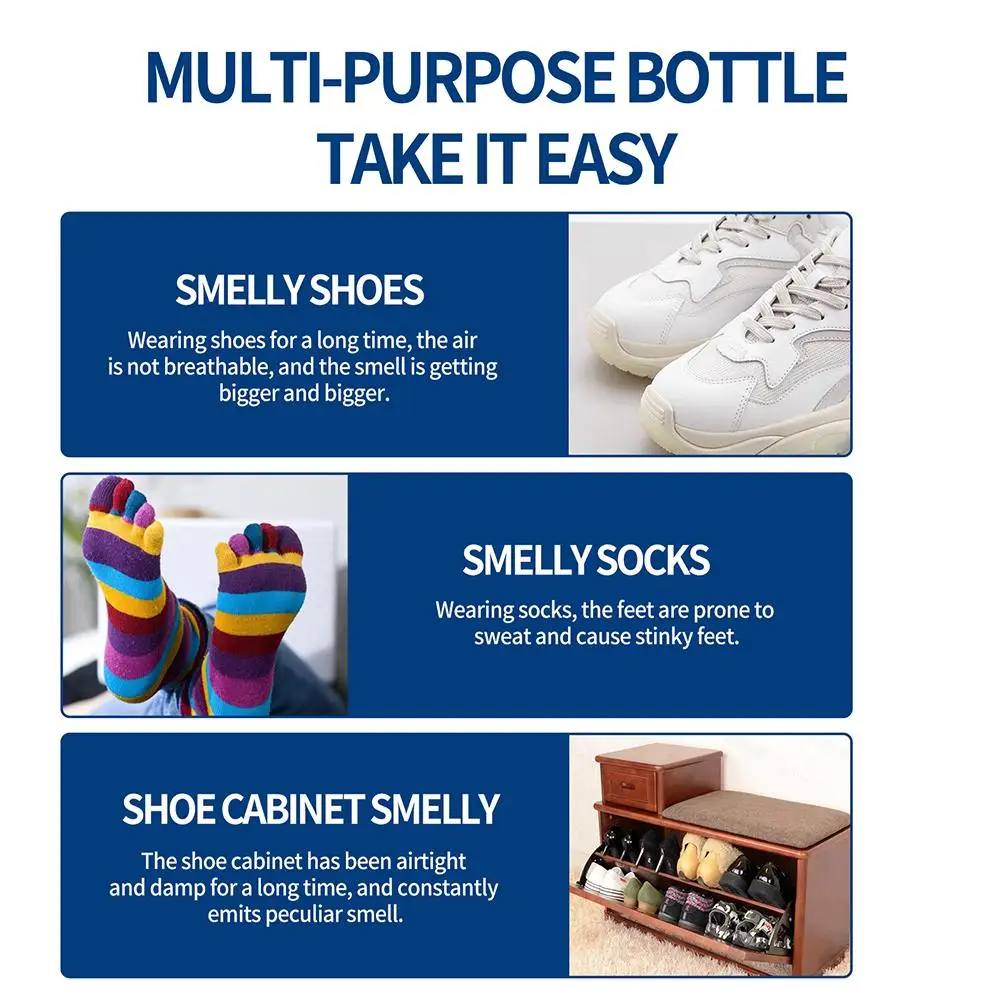 Foot Odor Deodorizer Spray Multi-purpose Odor Removal For Shoe Refreshing Foot Spray Anti-sweat Foot Care Odor Remover