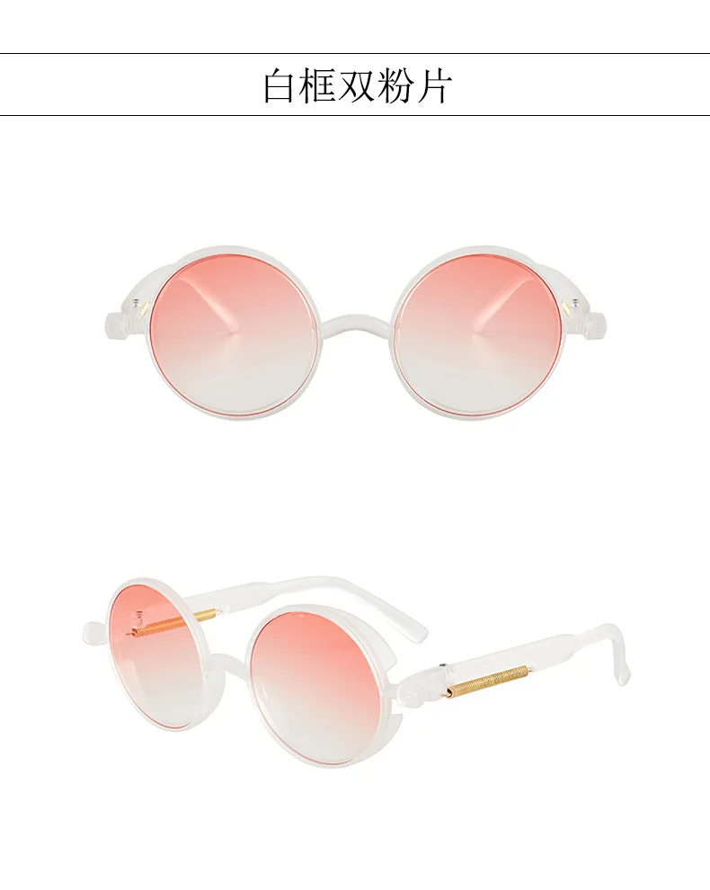 Classic Gothic Steampunk Sunglasses Luxury Brand Designer High Quality Men and Women Retro Round Pc Frame Sunglasses for Male