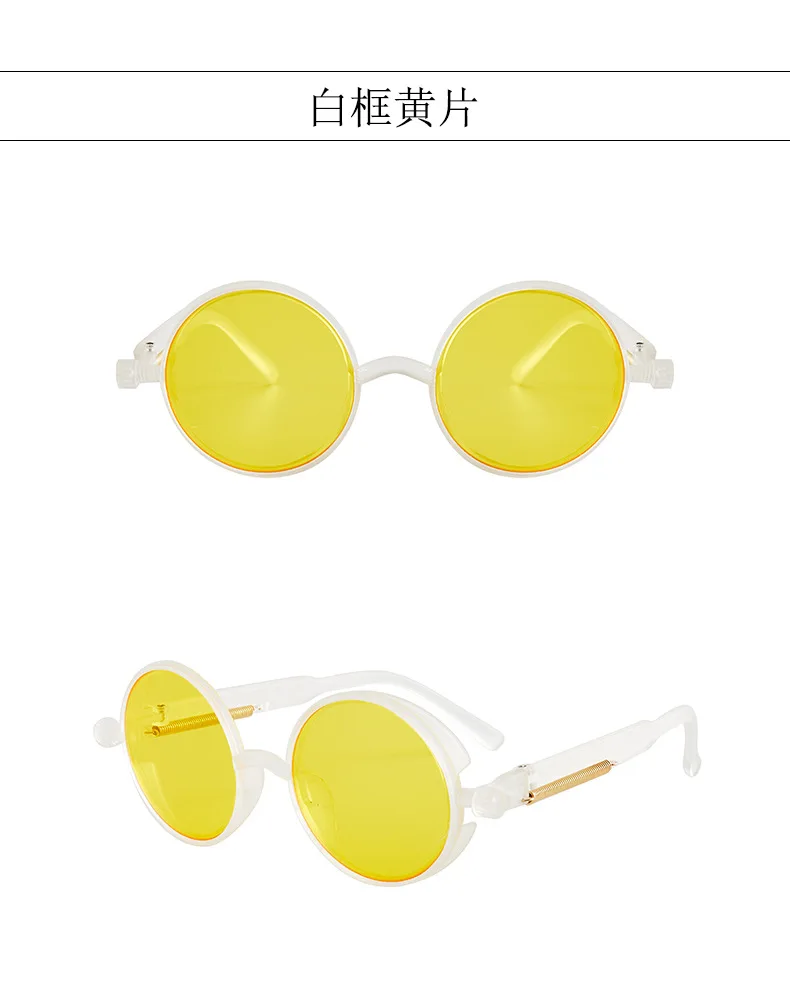 Classic Gothic Steampunk Sunglasses Luxury Brand Designer High Quality Men and Women Retro Round Pc Frame Sunglasses for Male