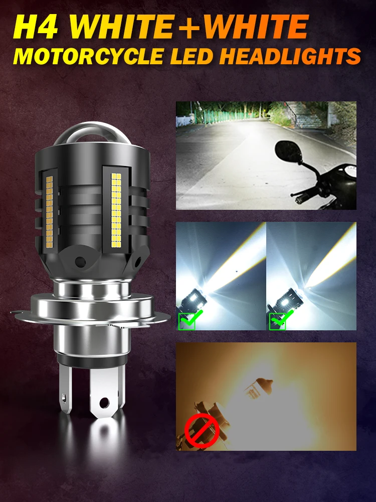 1pcs 9003 H4 Led Motorcycle Headlight 12V H4 Led Moto Bulbs 16000LM Super Bright 6500K White Motorbike Head Lamp Accessories