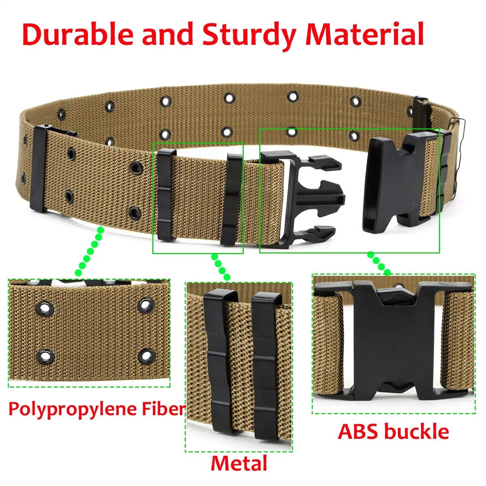 Wide Army Belt Tactical Military Nylon Waist Belts Quick Release Hunting Training Strong Metal BuckleOutdoor Sports Waistband