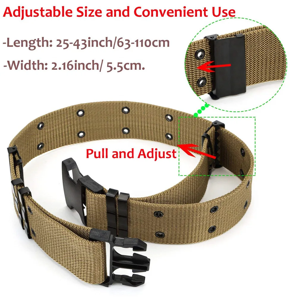 Wide Army Belt Tactical Military Nylon Waist Belts Quick Release Hunting Training Strong Metal BuckleOutdoor Sports Waistband
