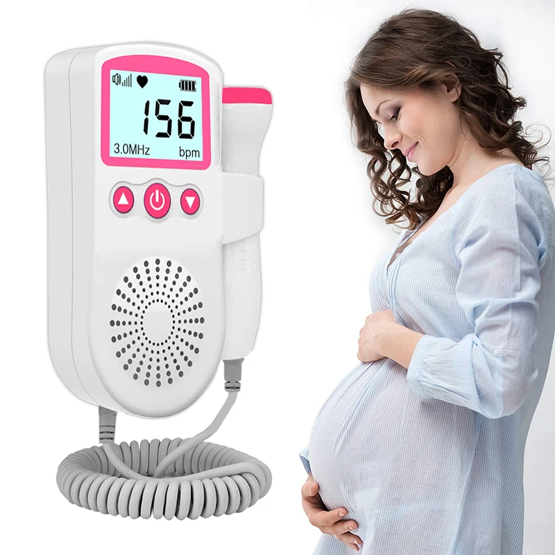 3.0 Fetal Doppler Hand-held Pocket Portable Sound Baby Heart Pregnancy Ultrasound Fetal Detector Machine Baby Heart Rate Monitor