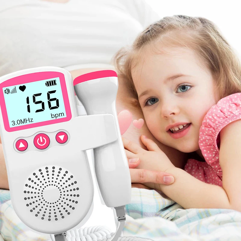 3.0 Fetal Doppler Hand-held Pocket Portable Sound Baby Heart Pregnancy Ultrasound Fetal Detector Machine Baby Heart Rate Monitor