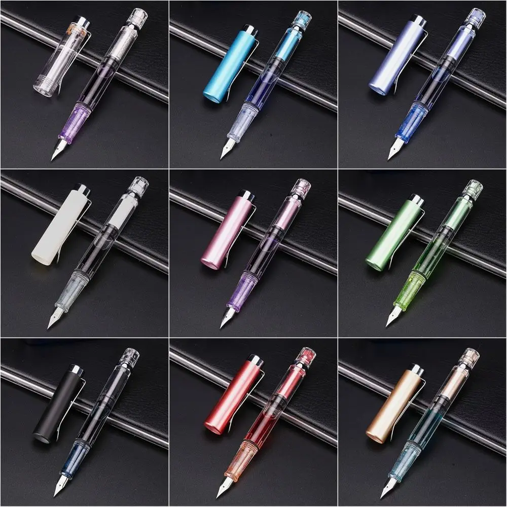 Student Office Business 0.38mm Transparent EF Nib Piston Fountain Pen Ink Pens Fountain Pen Writing Pen