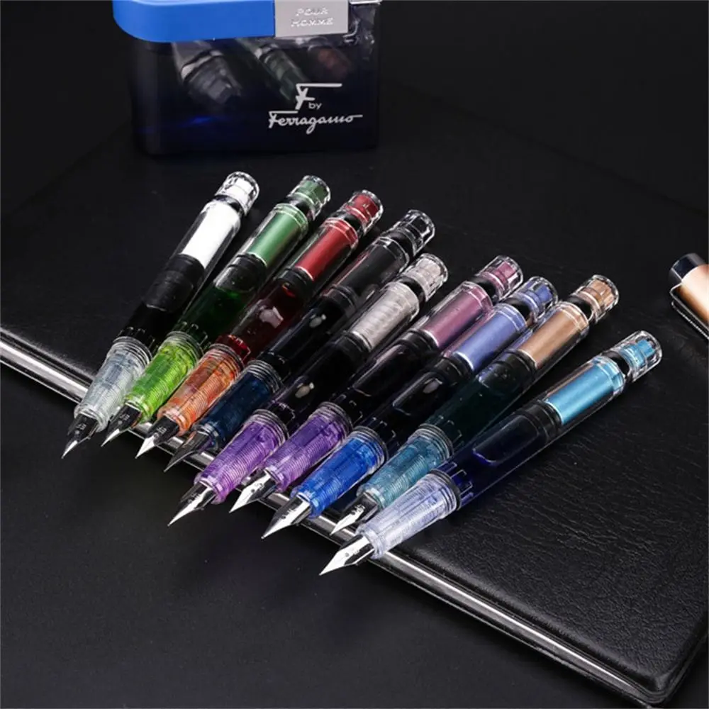 Student Office Business 0.38mm Transparent EF Nib Piston Fountain Pen Ink Pens Fountain Pen Writing Pen