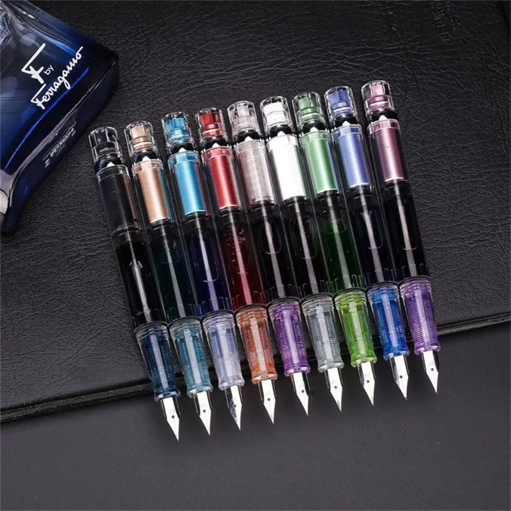 Student Office Business 0.38mm Transparent EF Nib Piston Fountain Pen Ink Pens Fountain Pen Writing Pen