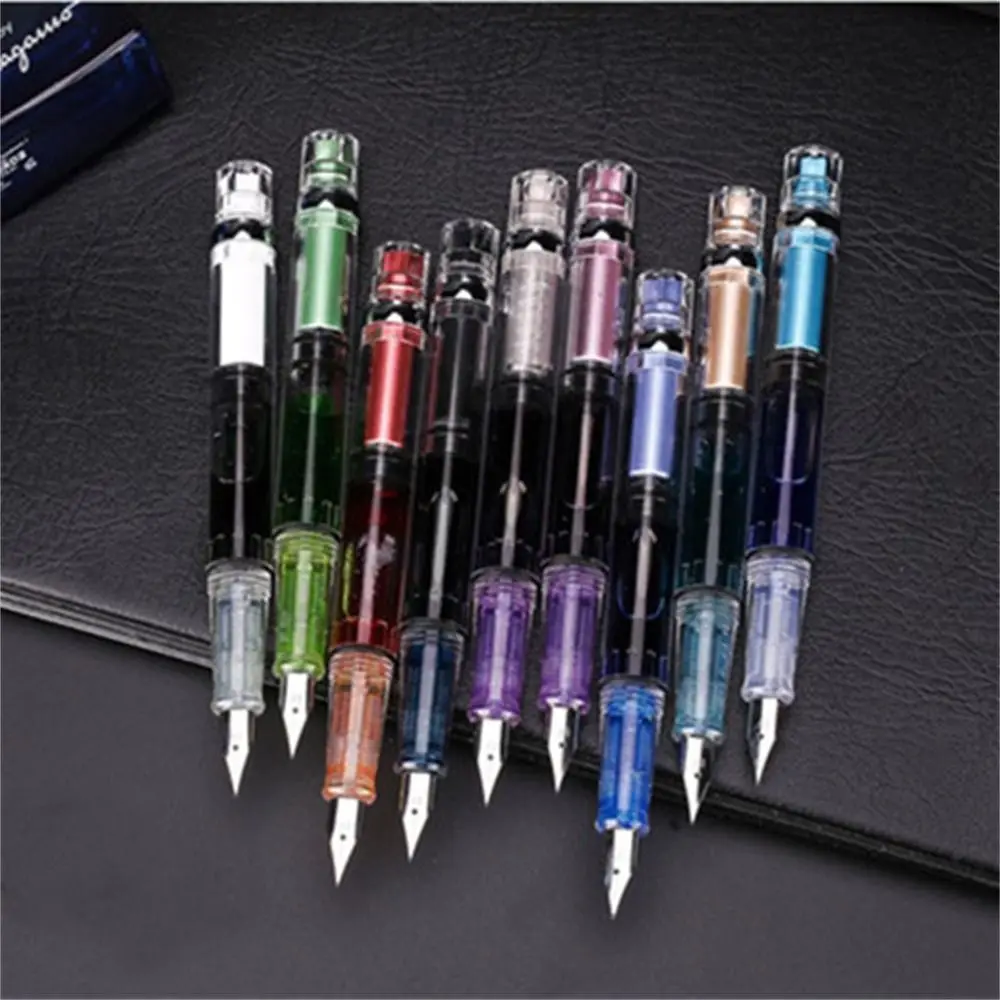 Student Office Business 0.38mm Transparent EF Nib Piston Fountain Pen Ink Pens Fountain Pen Writing Pen