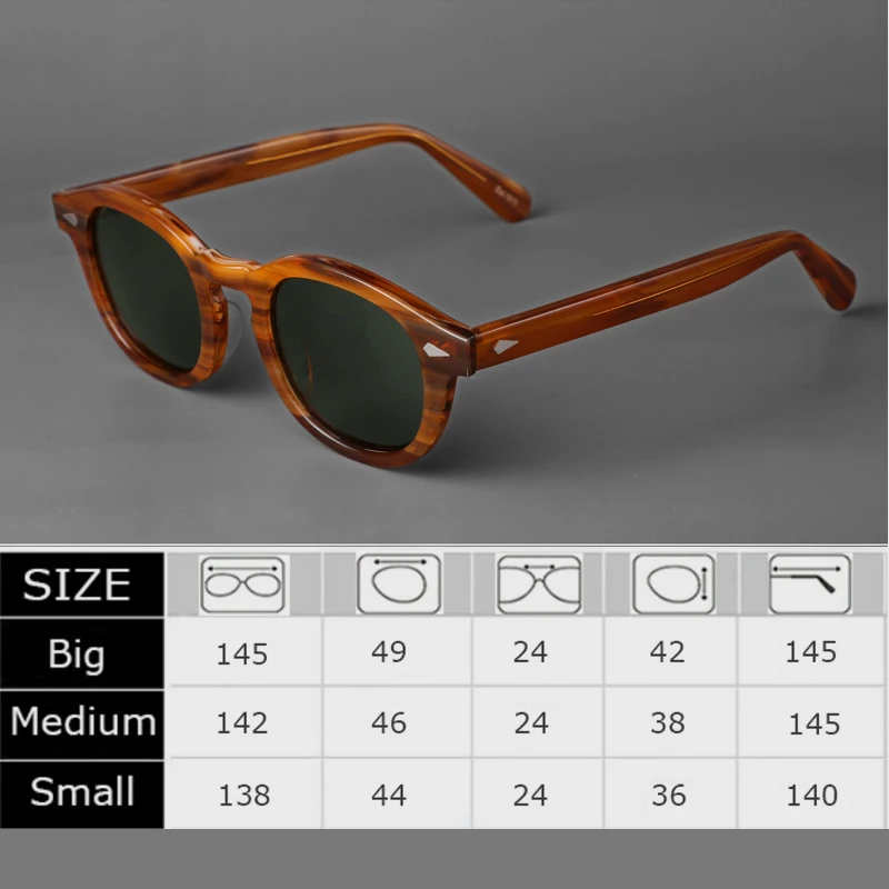 Polarized Sunglasses Men Lemtosh Johnny Depp Brand Sun Glasses Lens Woman Luxury Vintage Acetate Driver's Shade