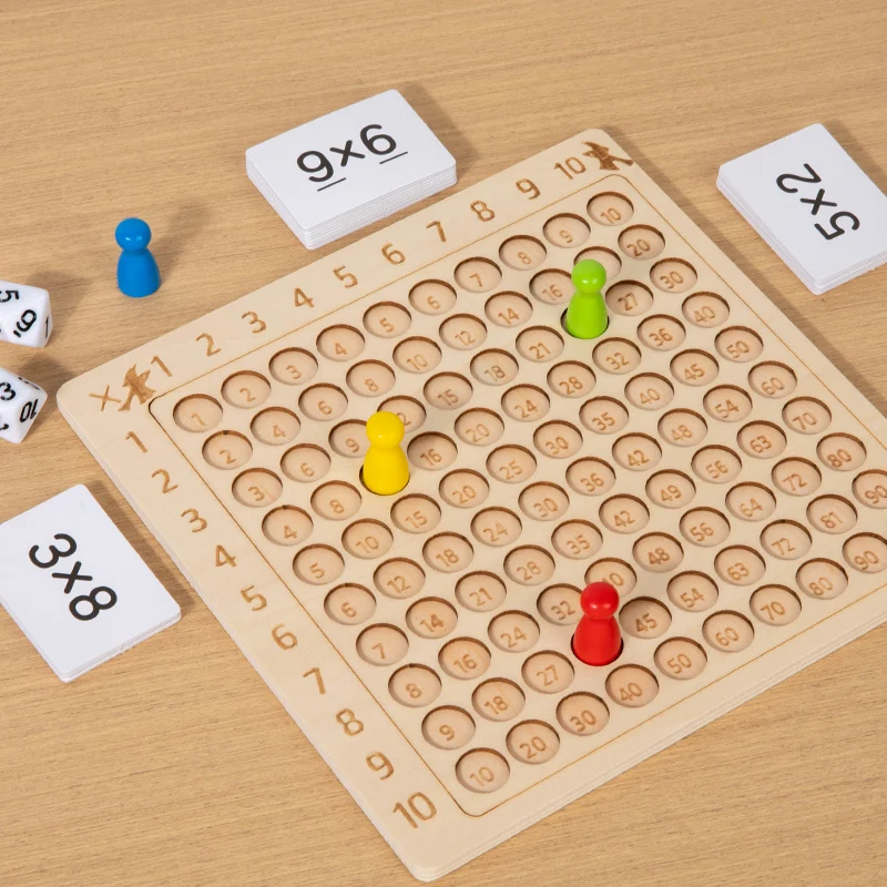 Wooden 99 Multiplication Board Montessori Arithmetic Toys Multiplication Table Math Learning Counting Teaching Aids for Kids
