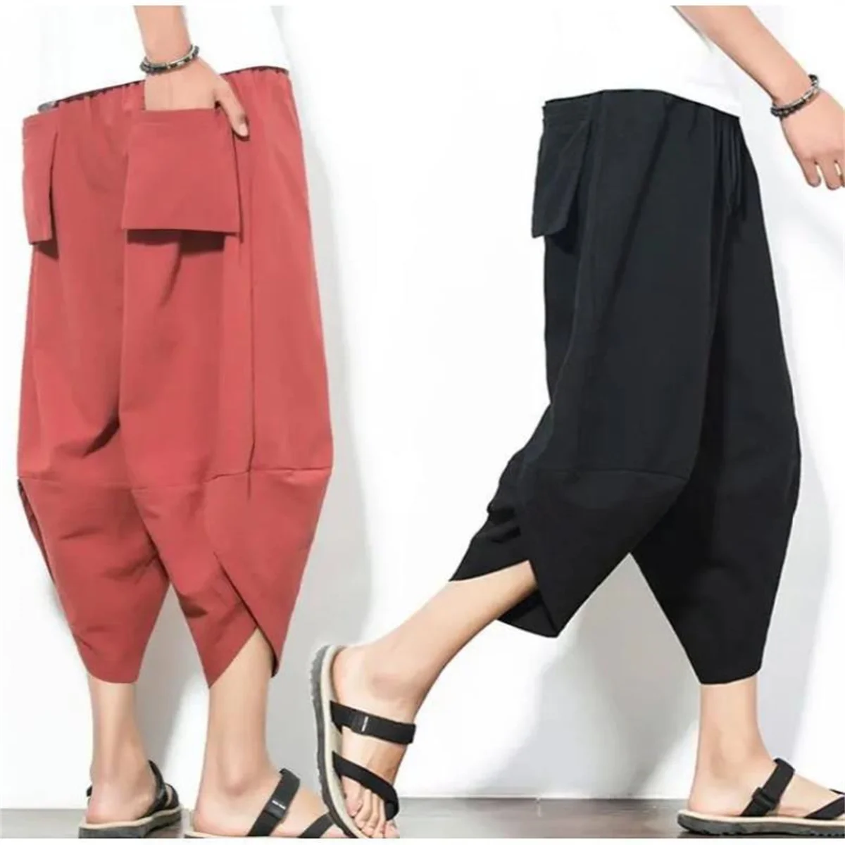 Streetwear Cross Pants Men’s Harajuku Casual Harem Pants Male Baggy High Quality Jogger Sweatpants Woman Large Size Summer Men