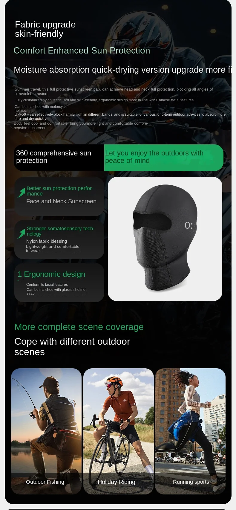 Motorcycle Riding Headwear Sun UV Protection For The Face Summer Breathable Full Face Mask Balaclava Moto Biker Cycling Mask