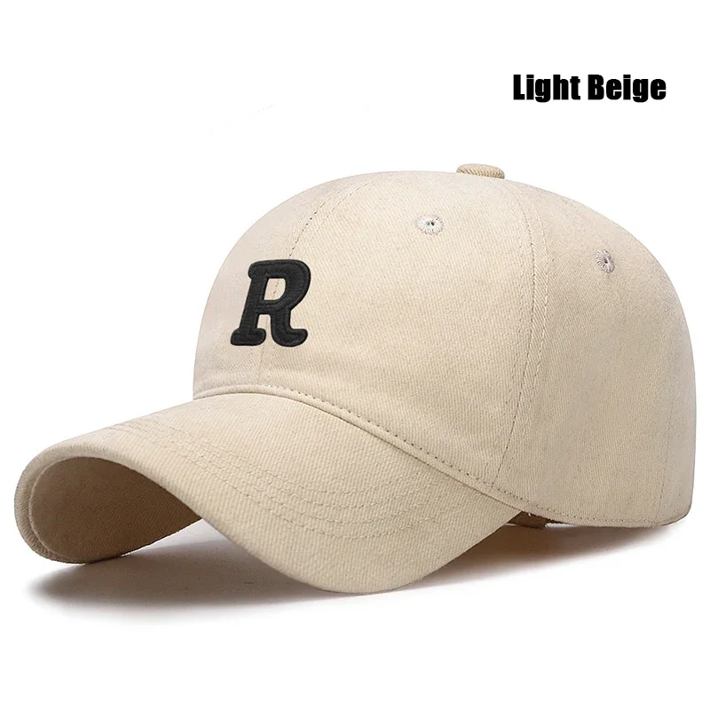New Unisex Korean Version Big Head Circumference Three-Dimensional R Letter Cotton Thorn 3Dimensional Embroidered Baseball Cap