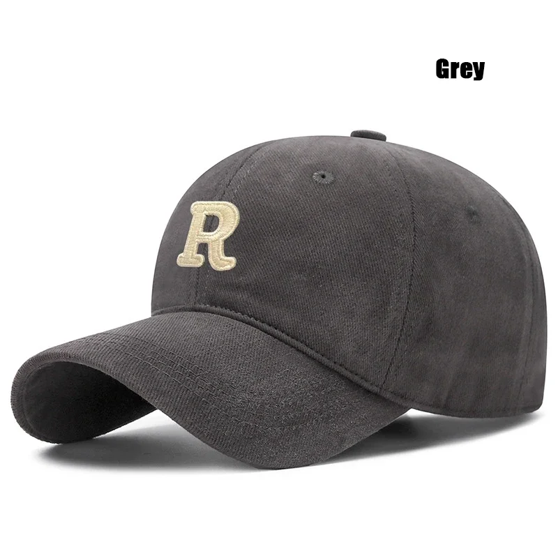 New Unisex Korean Version Big Head Circumference Three-Dimensional R Letter Cotton Thorn 3Dimensional Embroidered Baseball Cap