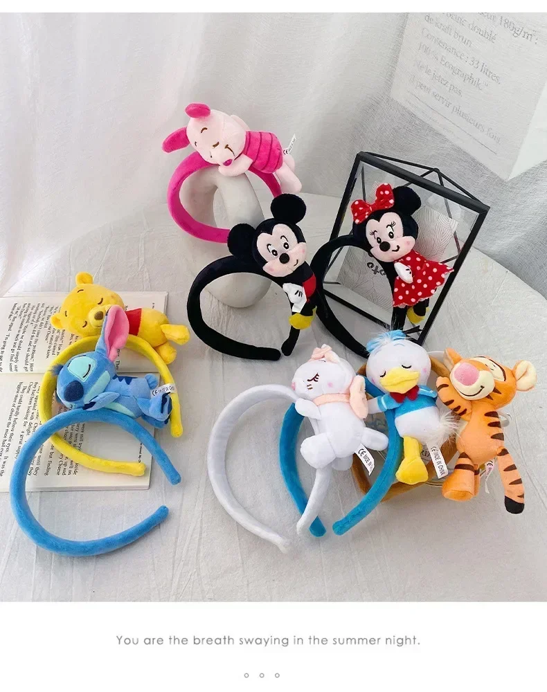 Disney Cartoon Winnie the Pooh Headband Girls Suelly Plush Ears Hair Bands Baby Eeyore Headwear Kid Fall Winter Hair Accessories