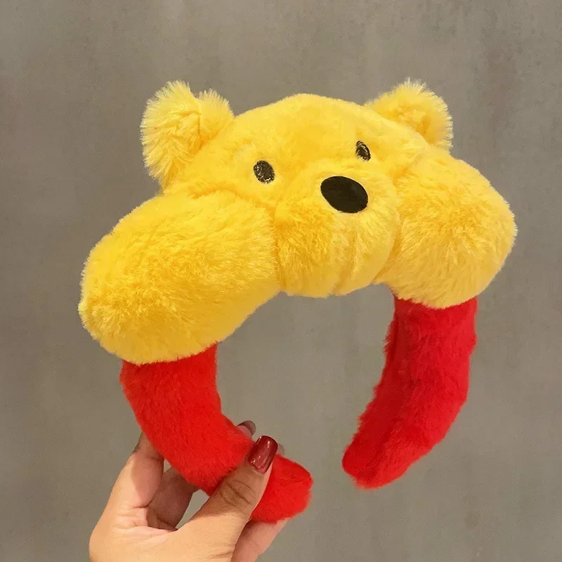 Disney Cartoon Winnie the Pooh Headband Girls Suelly Plush Ears Hair Bands Baby Eeyore Headwear Kid Fall Winter Hair Accessories