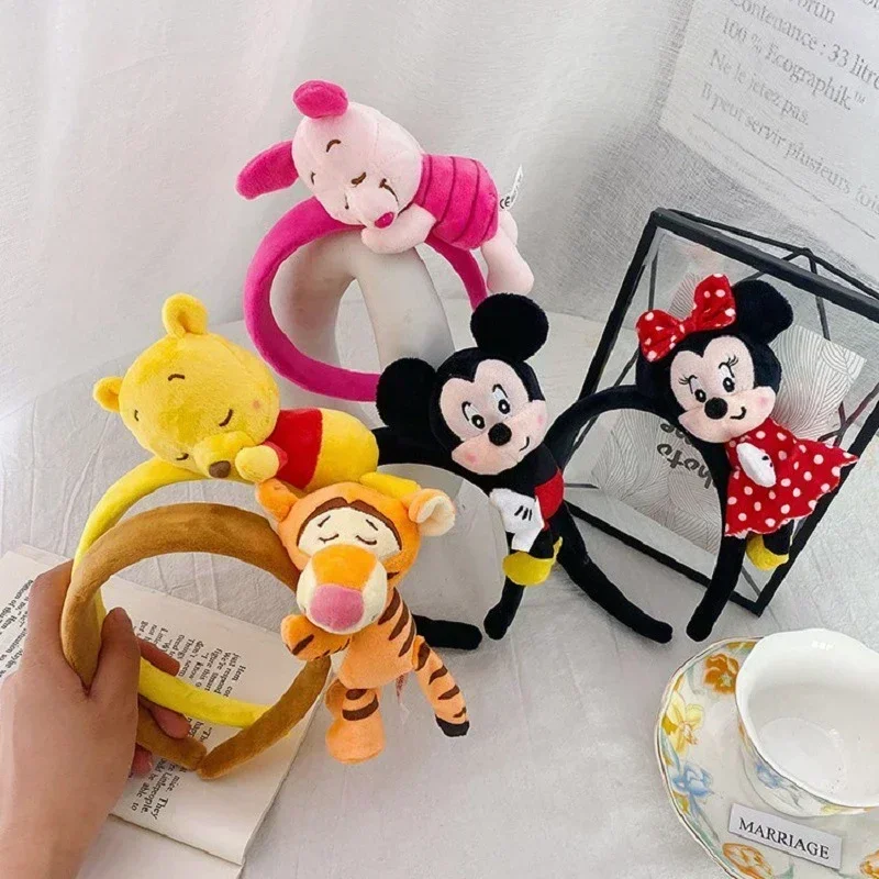 Disney Cartoon Winnie the Pooh Headband Girls Suelly Plush Ears Hair Bands Baby Eeyore Headwear Kid Fall Winter Hair Accessories